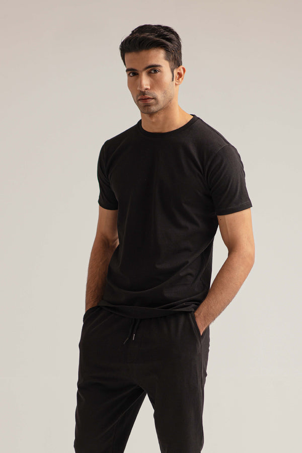 BLACK CREW NECK SHIRT