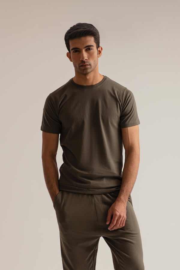 GREEN CREW NECK SHIRT