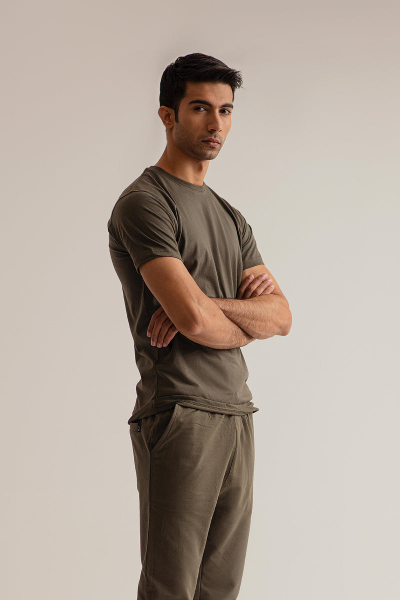 GREEN CREW NECK SHIRT