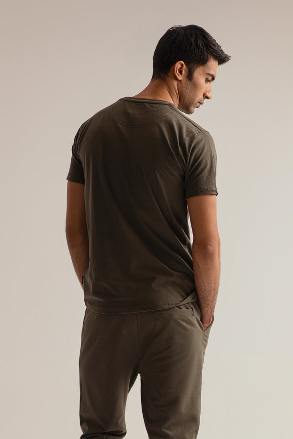 GREEN CREW NECK SHIRT
