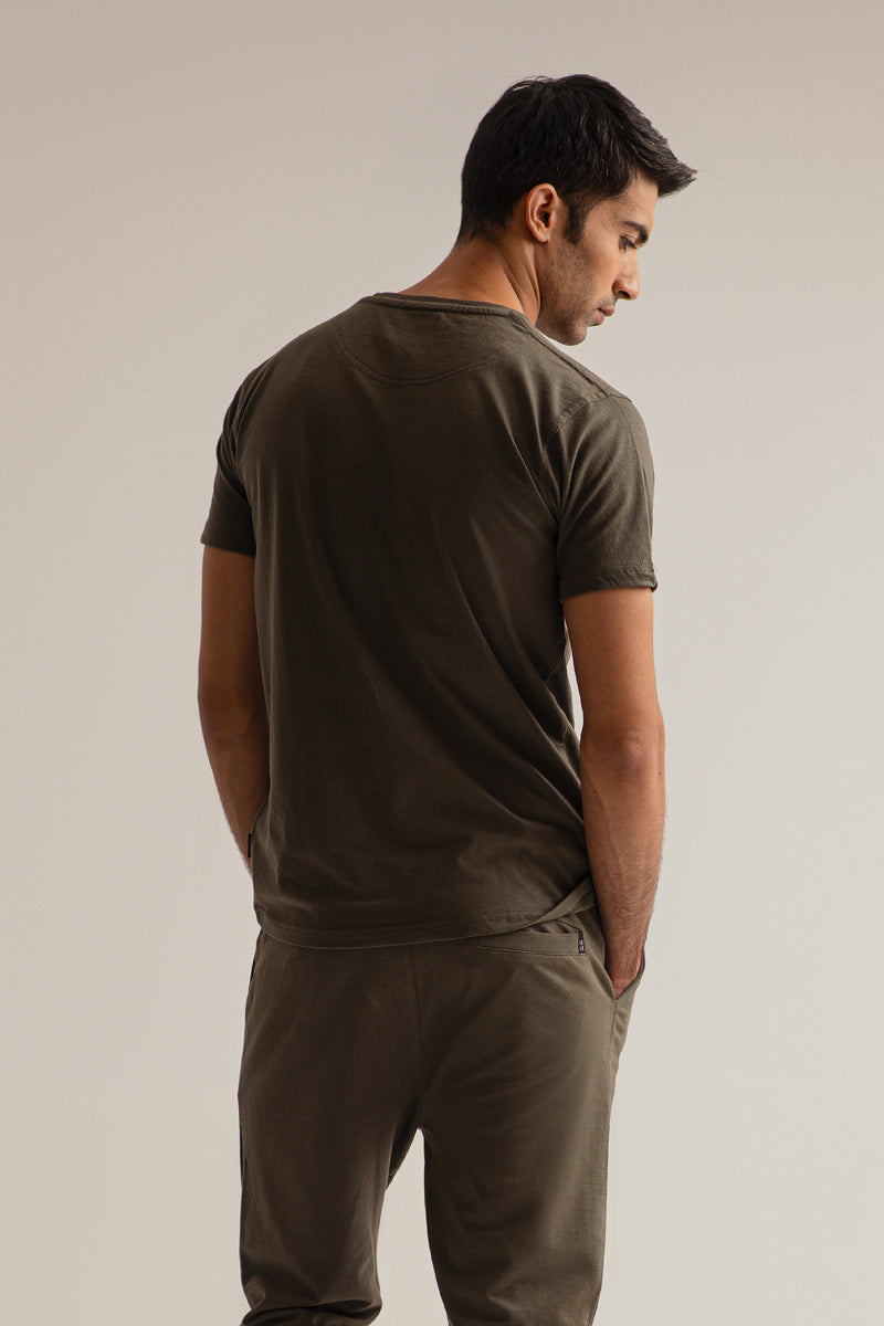 GREEN CREW NECK SHIRT